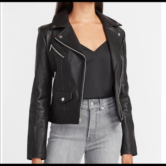 Express Jackets & Blazers - EXPRESS Genuine Leather Moto Jacket size small